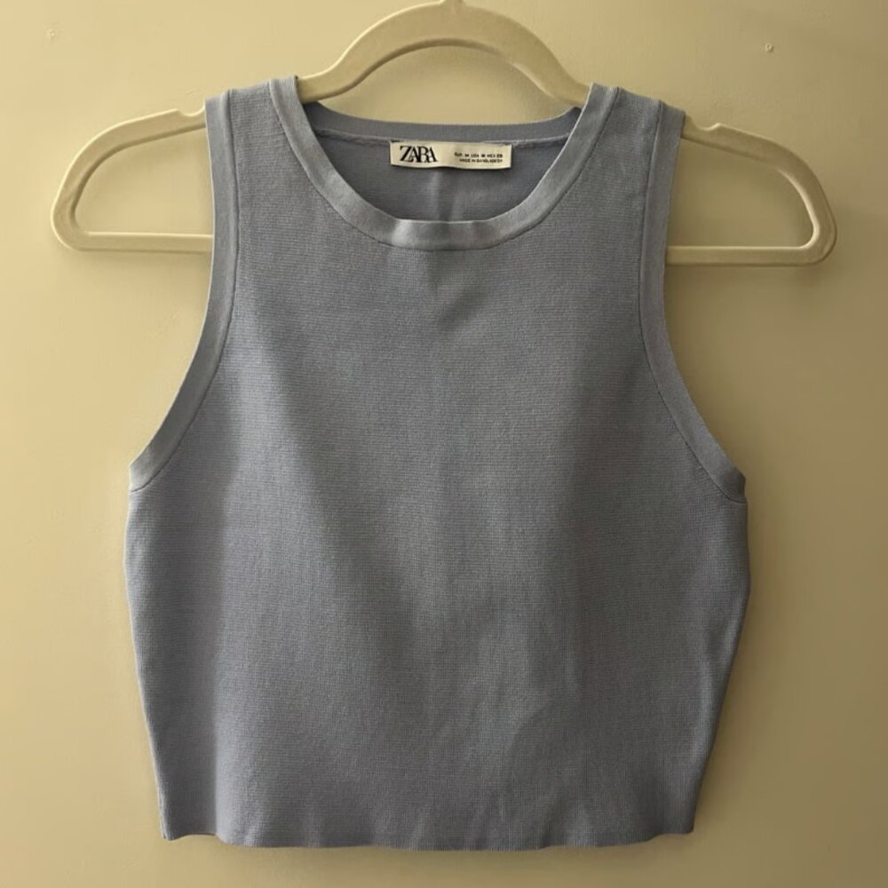 Zara women’s crewneck crop tank top